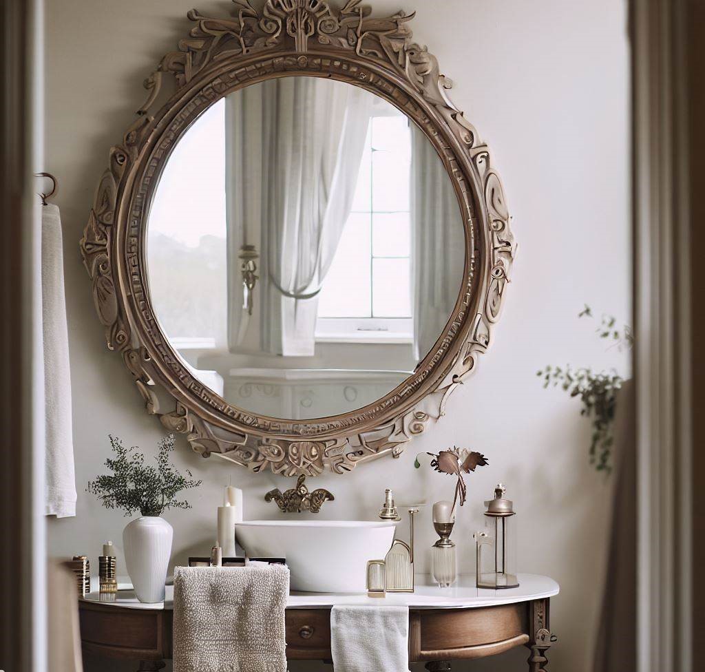 Elige espejos redondos para un baño más actual y elegante